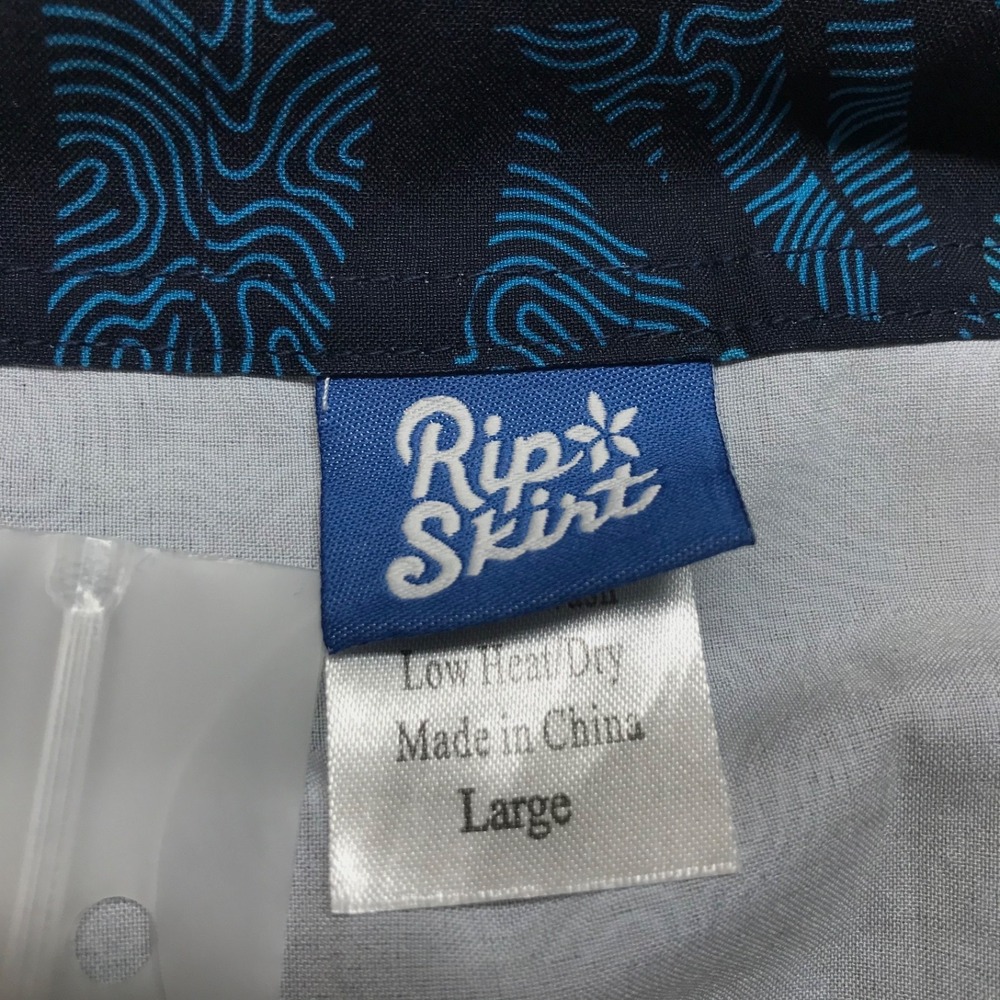 Rip Skirt Hawaii Wrap‎ Skirt Womens Size L Blue Maui Moonlight Adjustable Beach - Picture 5 of 13